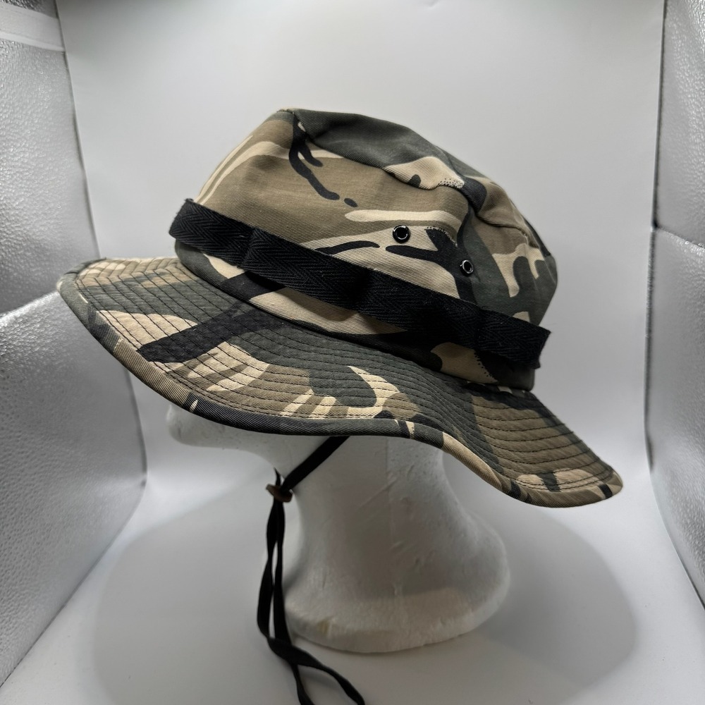 Military Type II Jungle Boonie Hat Woodland Camo Sun Hot‎ Weather Sz Mens Large